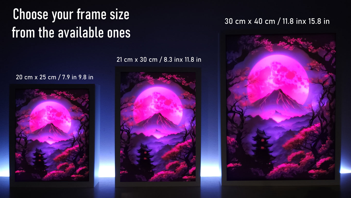 Japan Moon RGB LED Anime Light Box